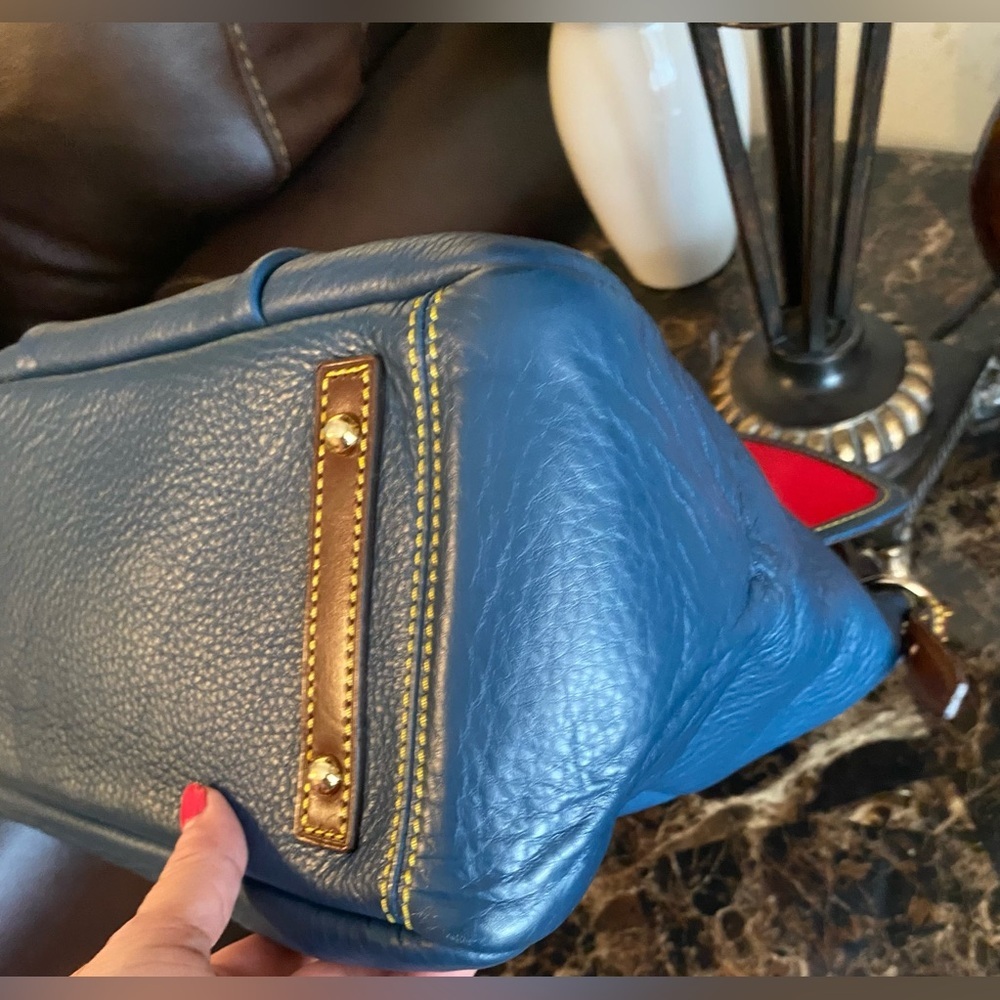 Dooney & Bourke - EUC-Samba Denim Blue Pebbled Leather Logo Lock Hobo Bag - Picture 11 of 11